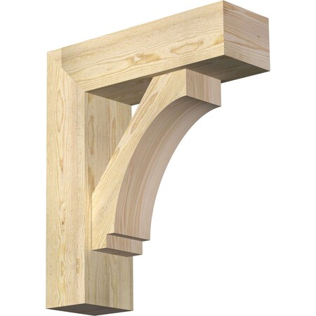 Ekena Millwork Imperial Block Rough Sawn Bracket w/ Offset Brace, Douglas Fir, 8"W x 26"D x 30"H BKT0806X26X30IMP05RDF